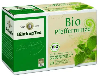Thé Bünting menthe poivrée, 20 sachets de 2 g, bio